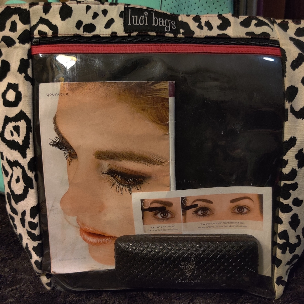 Luci Display Bag Tote Cow Print Younique zipper